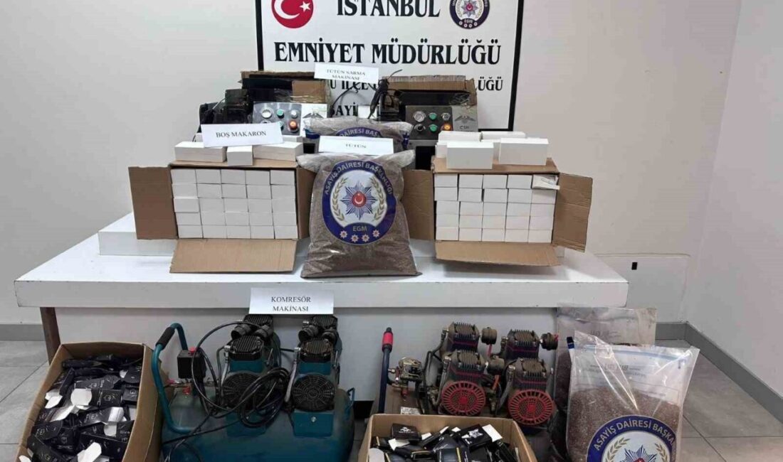 Beylikdüzü’nde kaçak sigara ve tütün imalatı yaparak piyasaya sürmeye çalışan