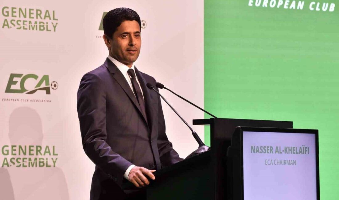 Avrupa Kulüpler Birliği (ECA) ve Paris Saint-Germain Başkanı Nasser Al-Khelaifi,