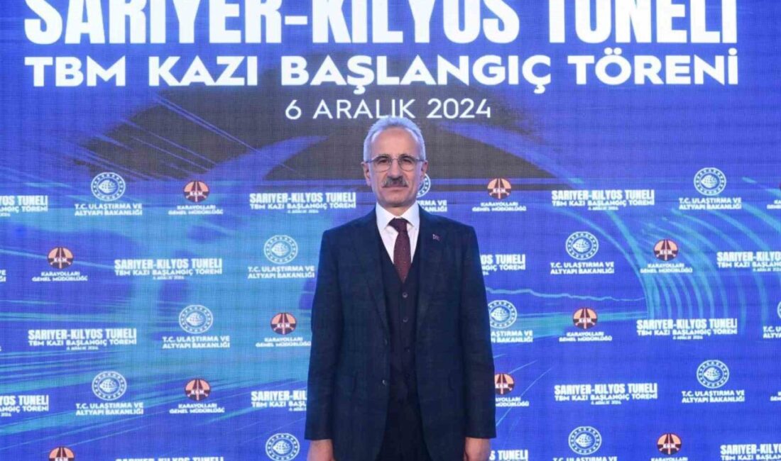 Ulaştırma ve Altyapı Bakanı Abdulkadir Uraloğlu, Sarıyer-Kilyos Tüneli’nin karayollarında tünel