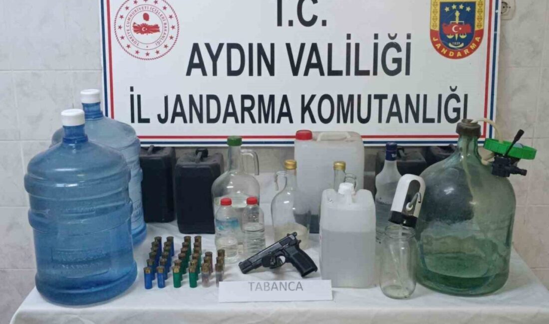 Aydın’ın Didim ilçesinde jandarma ekipleri yeni yıl öncesi sahte alkol