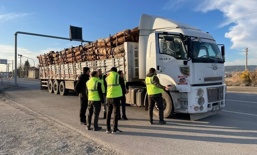 Denizli’de orman emvali taşıyan araçların nakliye belgeleri ve taşınan ürünlerin