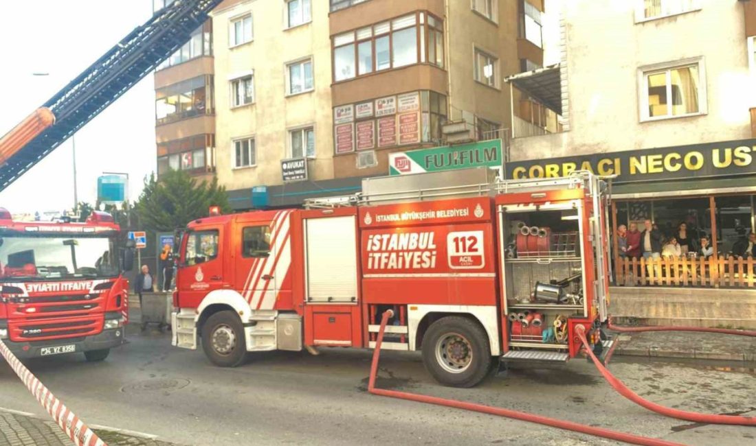 İstanbul Kartal’da 6 katlı bir binanın çatı katında yangın çıktı.
