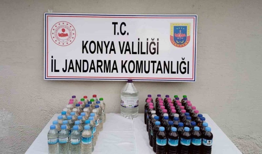 Konya’nın Ereğli ilçesinde jandarma ekiplerinin yaptığı çalışmalarda 46,5 litre sahte