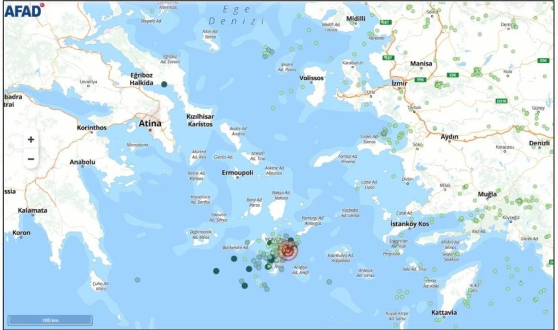 Afet ve Acil Durum Yönetimi Başkanlığı (AFAD) tarafından, “Ege Denizi’nde,