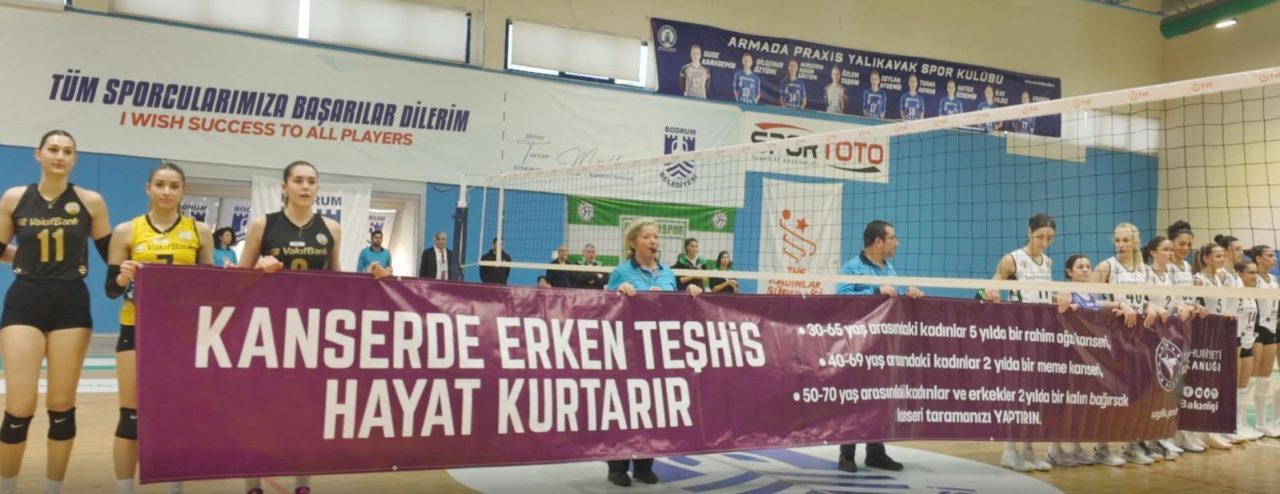 - KFC Kadınlar Voleybol 1. Lig maçında Bodrumspor sahaya "Kanserde