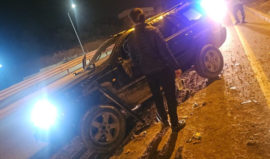 Bilecik’te kontrolden çıkan cip ilk olarak refüje çarptı, ardından karşı