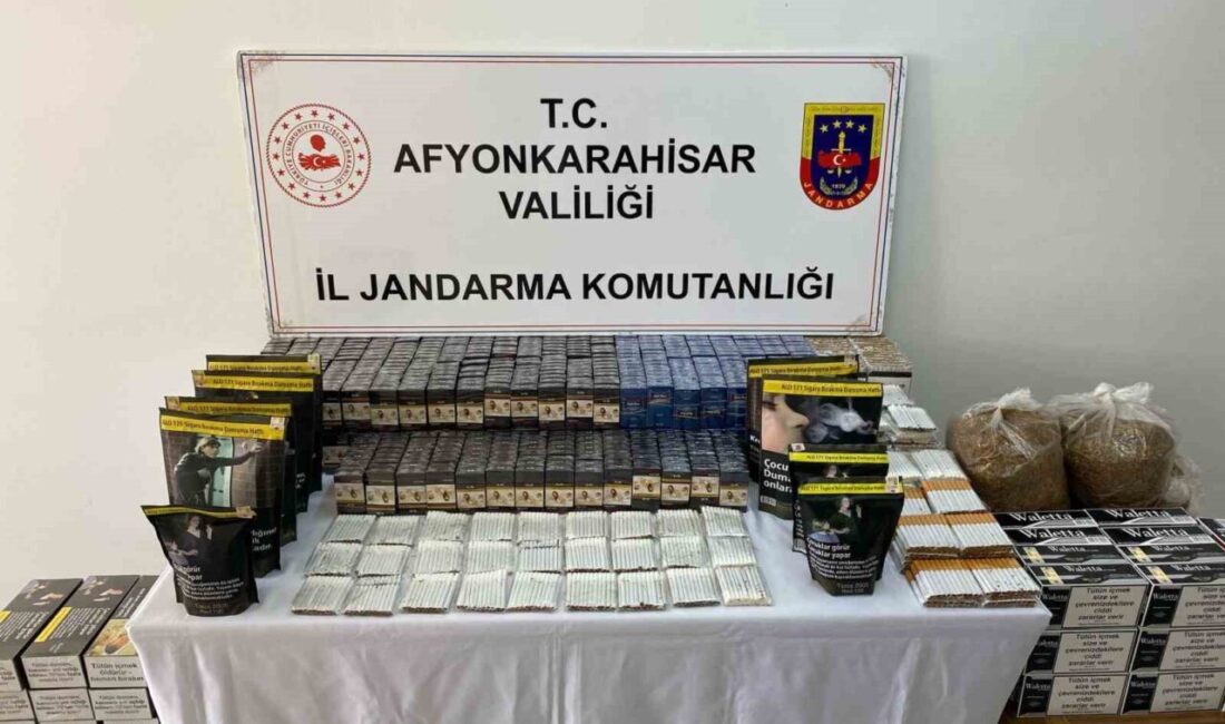 Afyonkarahisar’da jandarma tarafından gerçekleştirilen operasyonda 15 bine yakın kaçak dolu