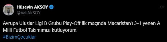 Eskişehir Valisi Hüseyin Aksoy, Macaristan’ı 3-1 mağlup eden A Milli