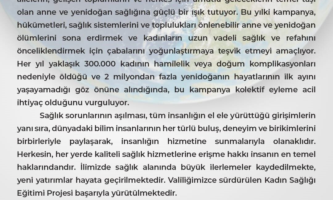 Eskişehir Valisi Hüseyin Aksoy, Dünya Sağlık Günü ve Sağlık Haftası