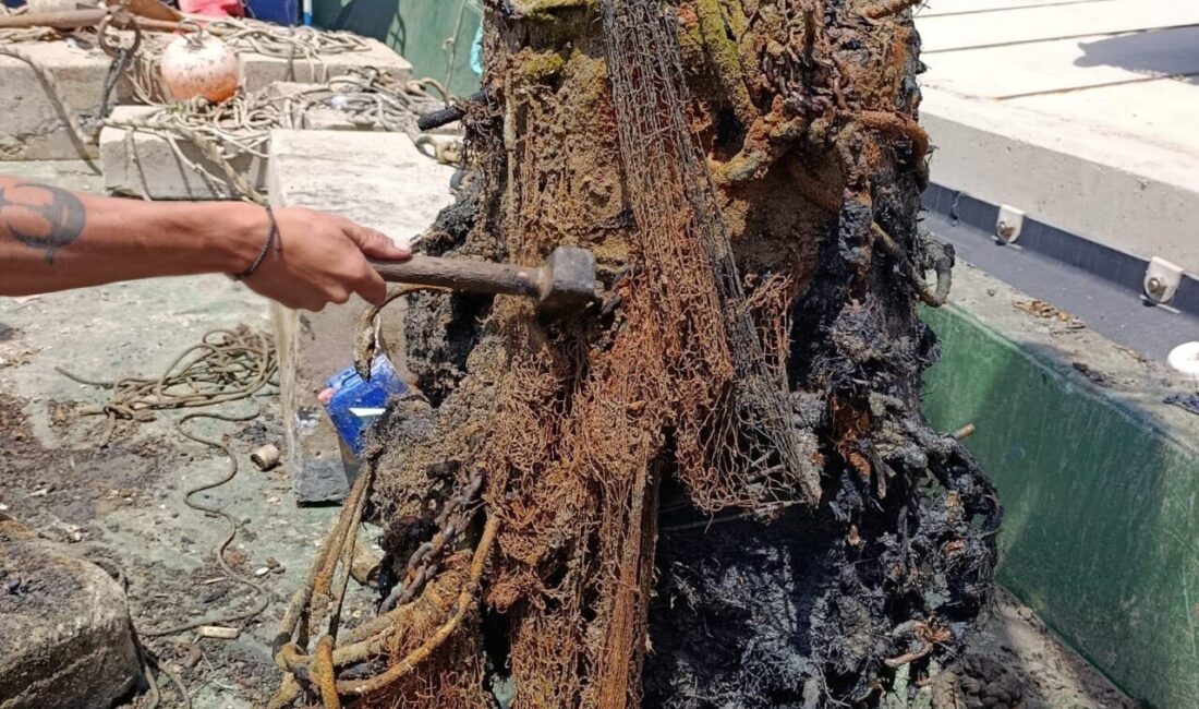 MUĞLA (AA) – Muğla'nın Bodrum ilçesinde, deniz dibinden 30 ton