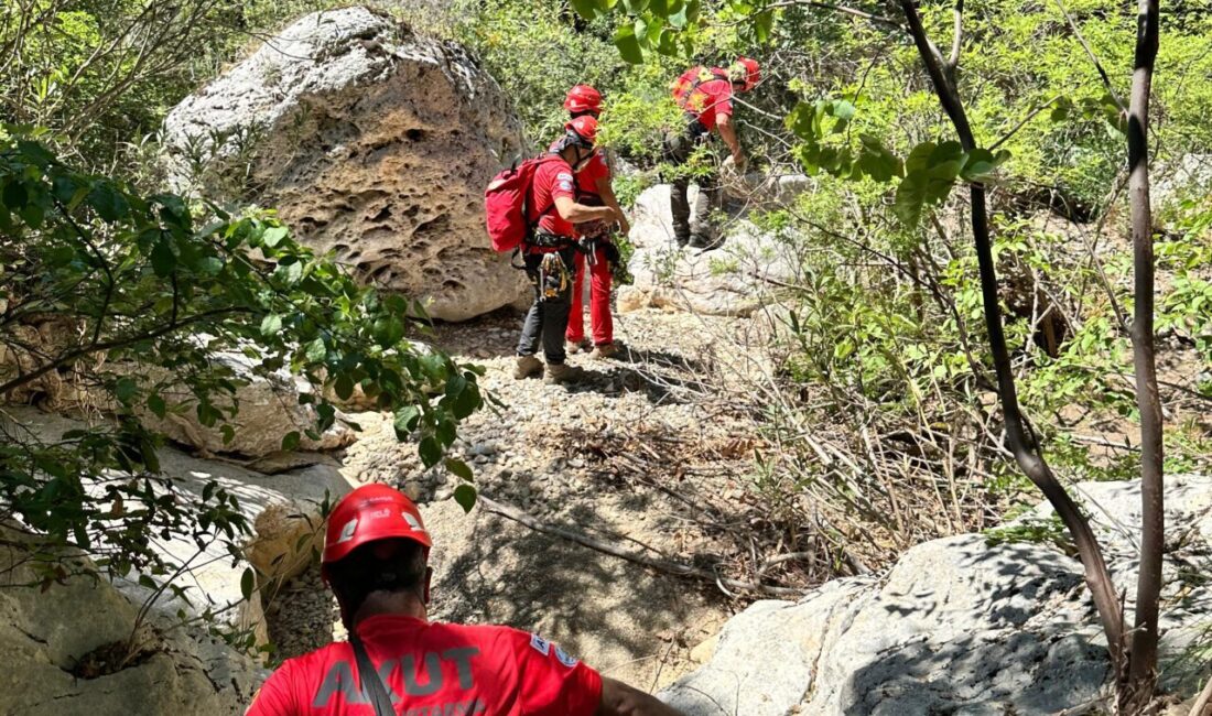 MUĞLA (AA) – Muğla’nın Fethiye ilçesinde dere yatağındaki sarp arazide