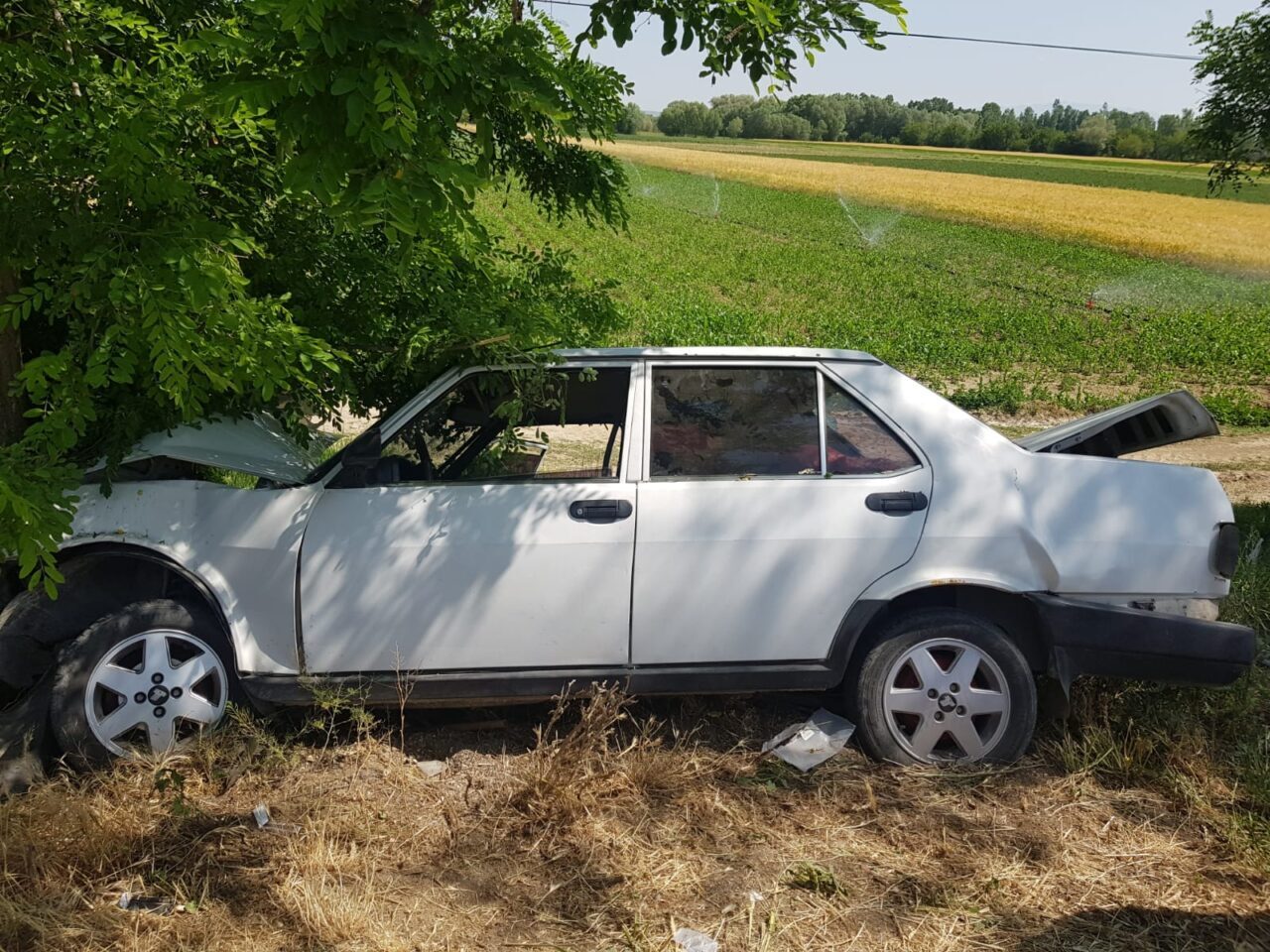 AFYONKARAHİSAR (AA) – Afyonkarahisar'ın Çay ilçesinde iki otomobilin çarpışması sonucu