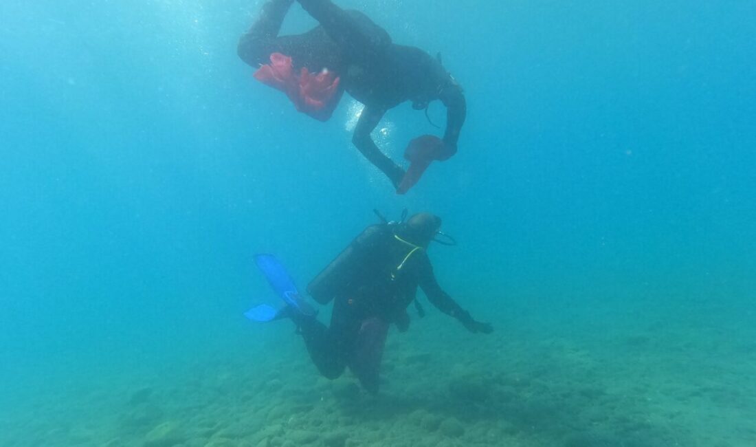 MUĞLA (AA) – Muğla'nın Bodrum ilçesinde düzenlenen etkinlikte dalgıçlar, deniz