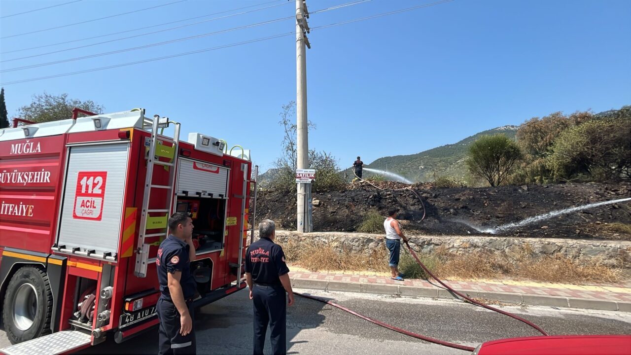 MUĞLA (AA) – Muğla’nın Bodrum ilçesinde otluk alanda çıkan yangın