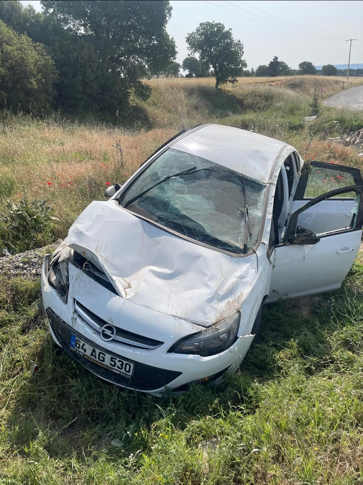 UŞAK (AA) – Uşak'ın Sivaslı ilçesinde otomobilin devrilmesi sonucu 4