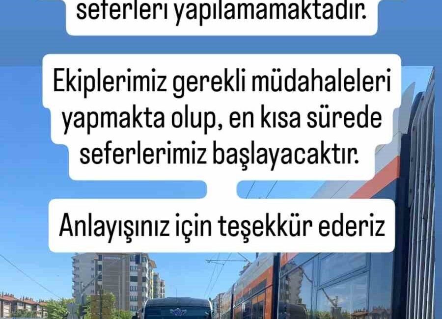Eskişehir’de gerçekleşen trafik kazası nedeniyle aksayan tramvay seferlerinin normale döndüğü
