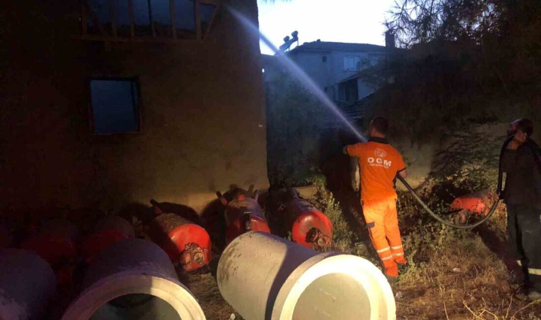 Bilecik’in Osmaneli ilçesinde metruk evde çıkan yangın, itfaiye ekiplerince diğer