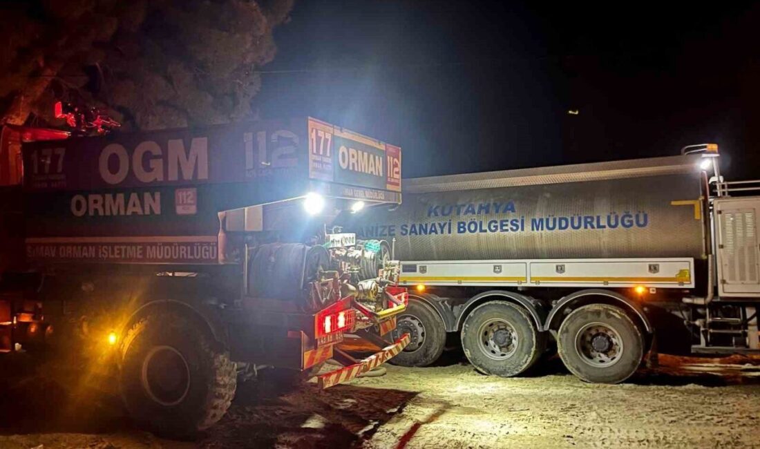 Kütahya’nın Gediz ilçesinde tarım arazisinde başlayarak kısa sürede ormanlık alana
