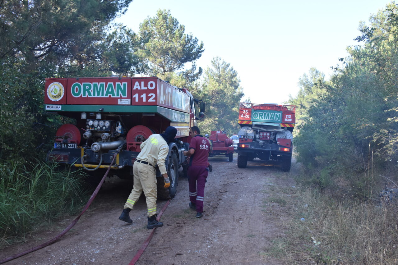 İZMİR (AA) – İzmir'in Kemalpaşa ilçesinde tırda başlayarak ormana sıçrayan
