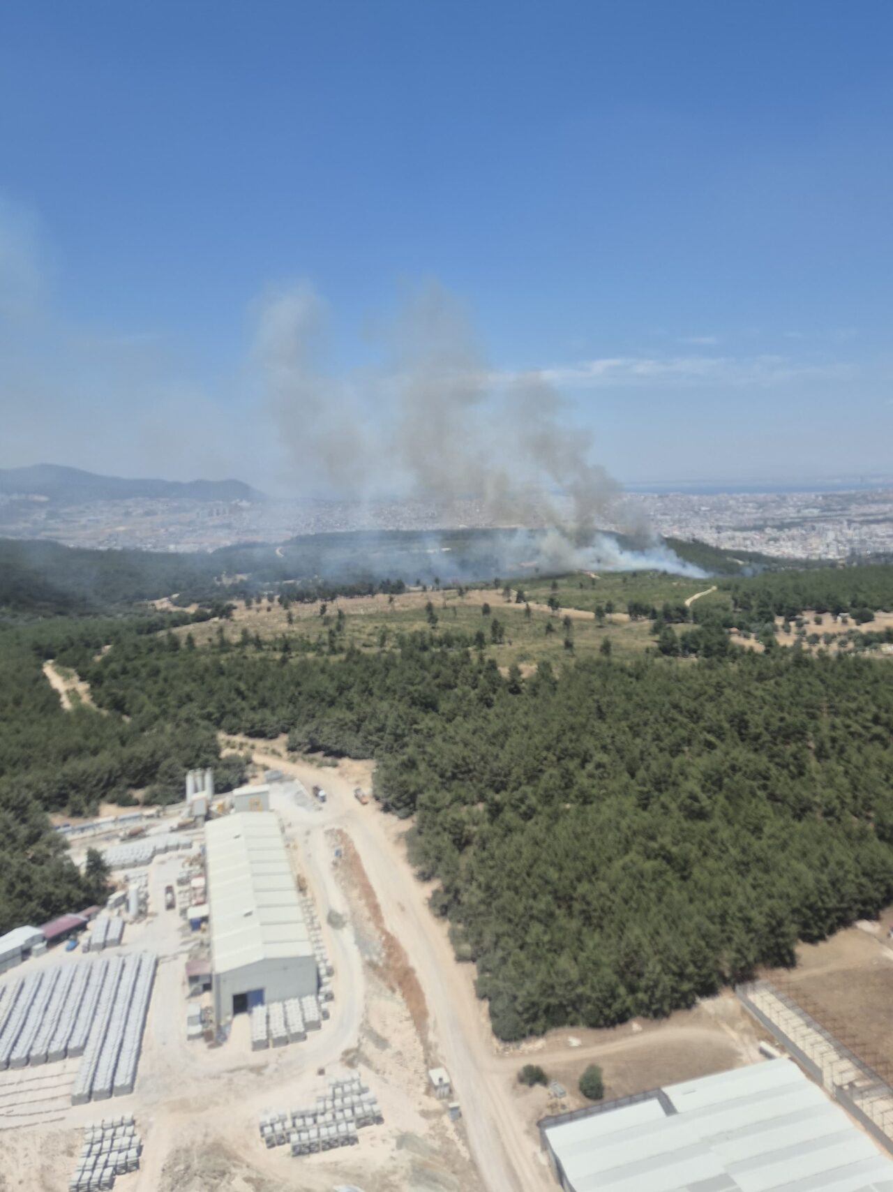 İZMİR (AA) – İzmir'in Buca ilçesinde çıkan orman yangınına havadan