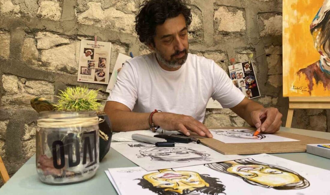 Eskişehir’de sessizliğiyle anlatamadıklarını renk ve çizgilerle yaptığı resimlerle ifade eden