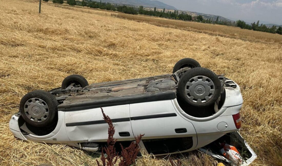 UŞAK (AA) – Uşak'ta tarlaya devrilen otomobildeki 3 kişi yaralandı.