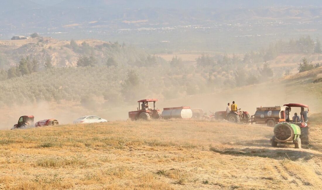DENİZLİ (AA) – Denizli'nin Pamukkale ilçesinde çıkan orman yangınına havadan