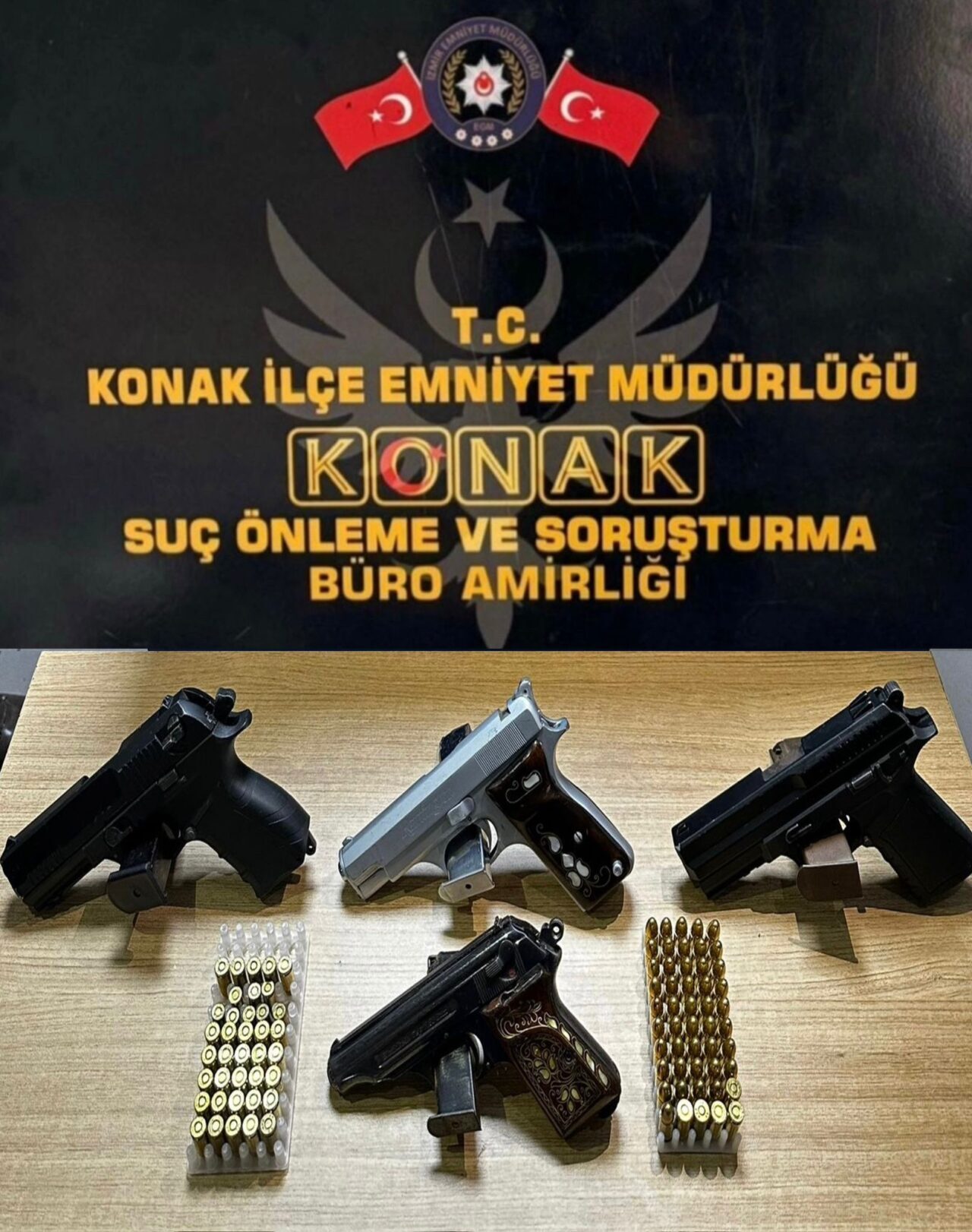 İZMİR (AA) – İzmir'in Konak ilçesinde düzenlenen uyuşturucu ve silah