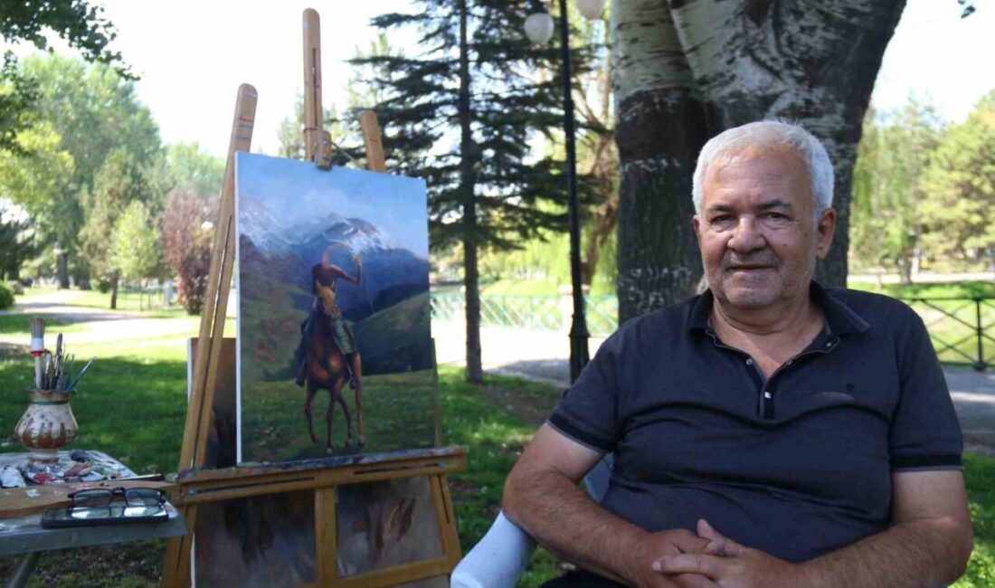 Eskişehir’de parkta resim yaparken bir karga tarafından öncesi fırçası sonra