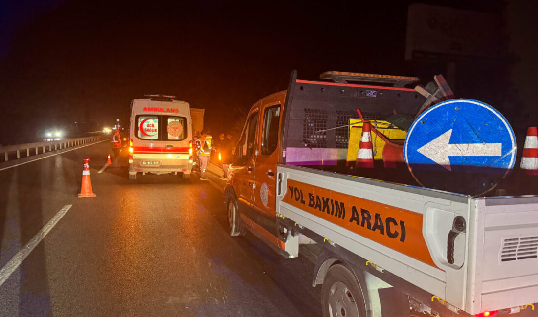 UŞAK (AA) – Uşak'ta lastiği patladığı için yol kenarında duran