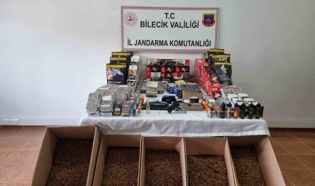 Bilecik’te jandarma ekiplerince düzenlenen operasyonda çok miktarda narkotik madde, kaçak