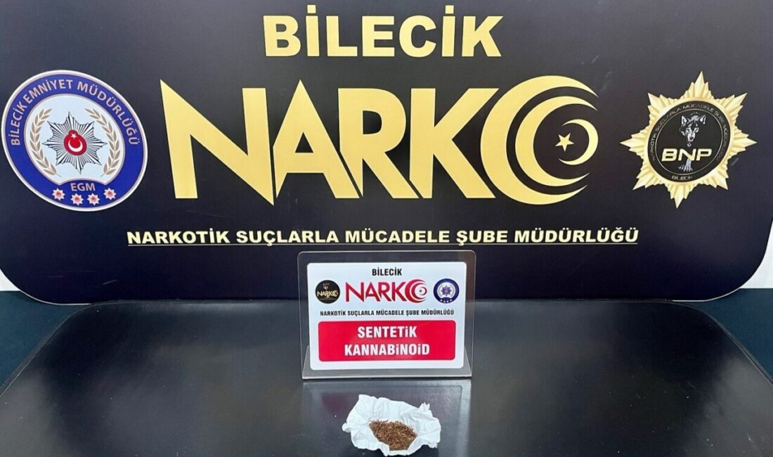 Bilecik’te Narkotik Suçlarla Mücadele Şube Müdürlüğü ekiplerince düzenlenen operasyonda 1