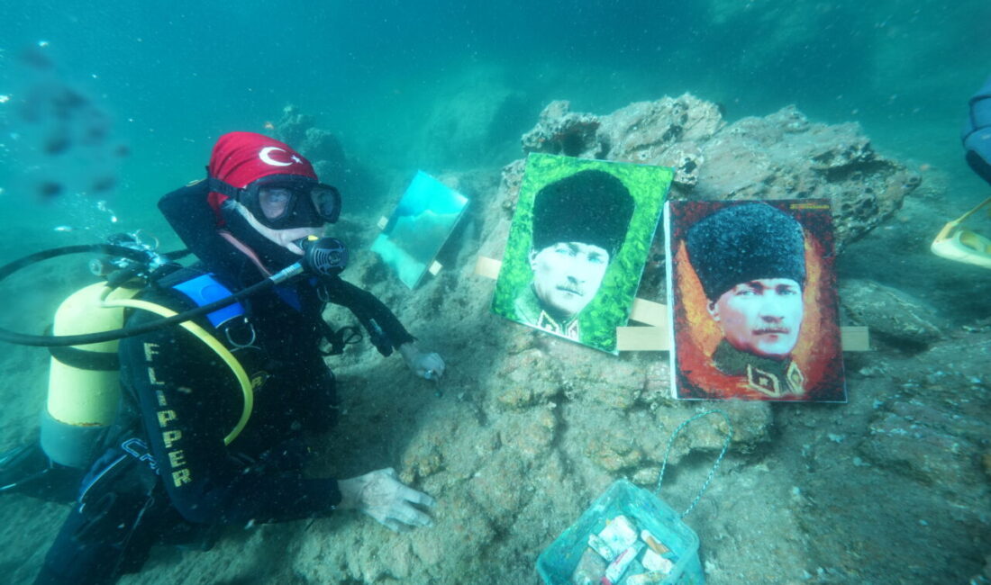 - Dalgıç eğitmenleri ile Çeşme açıklarına dalan ressam Ekmel Totrakan,