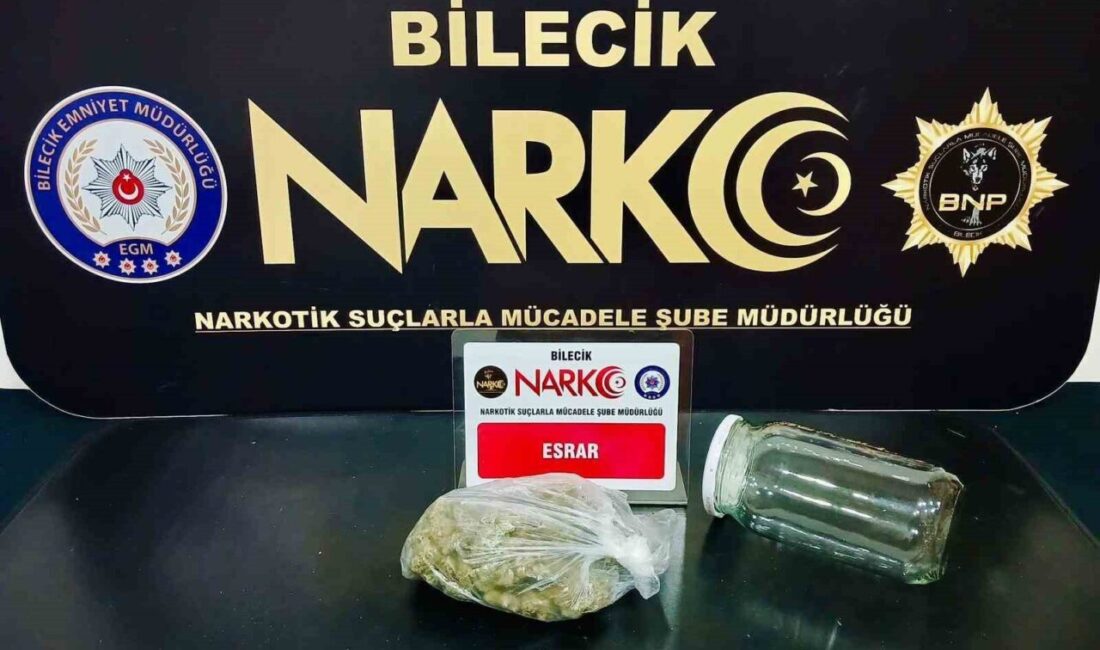 Bilecik’te bir araçta dedektör köpeği ’İntel’ ile yapılan aramada esrar