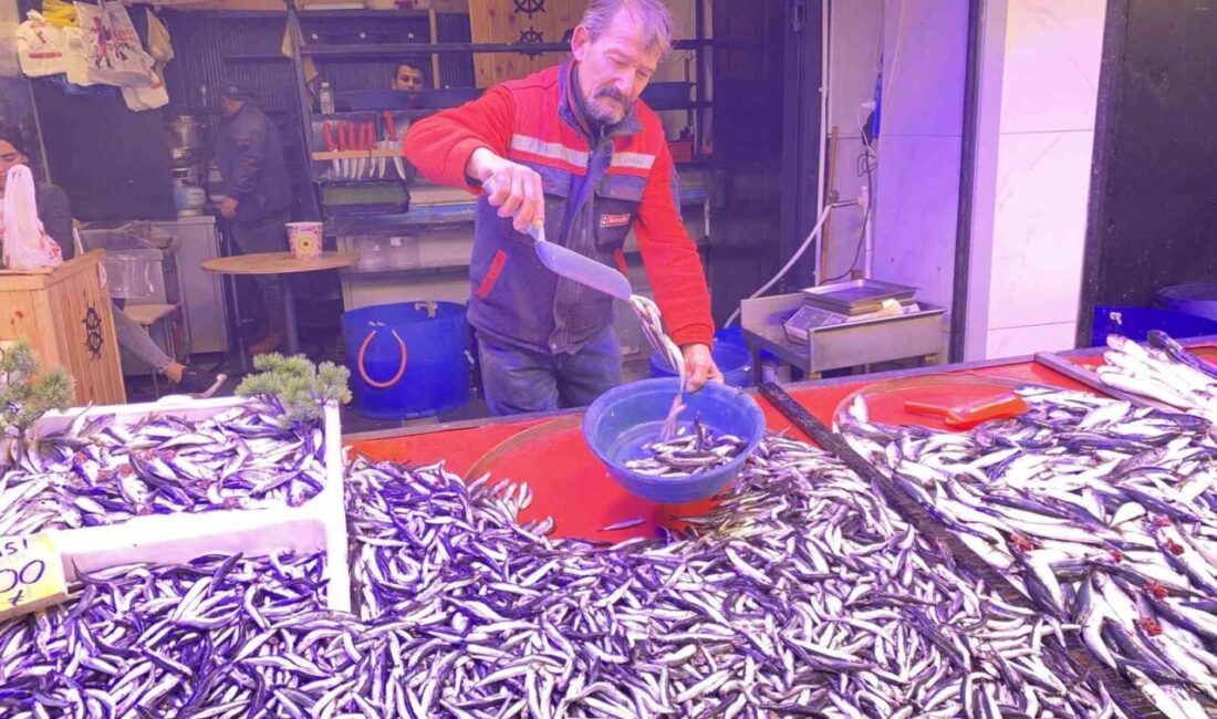 Eskişehir’de tezgahlarda 100 TL’ye yer bulan hamsi yoğun ilgi görürken,