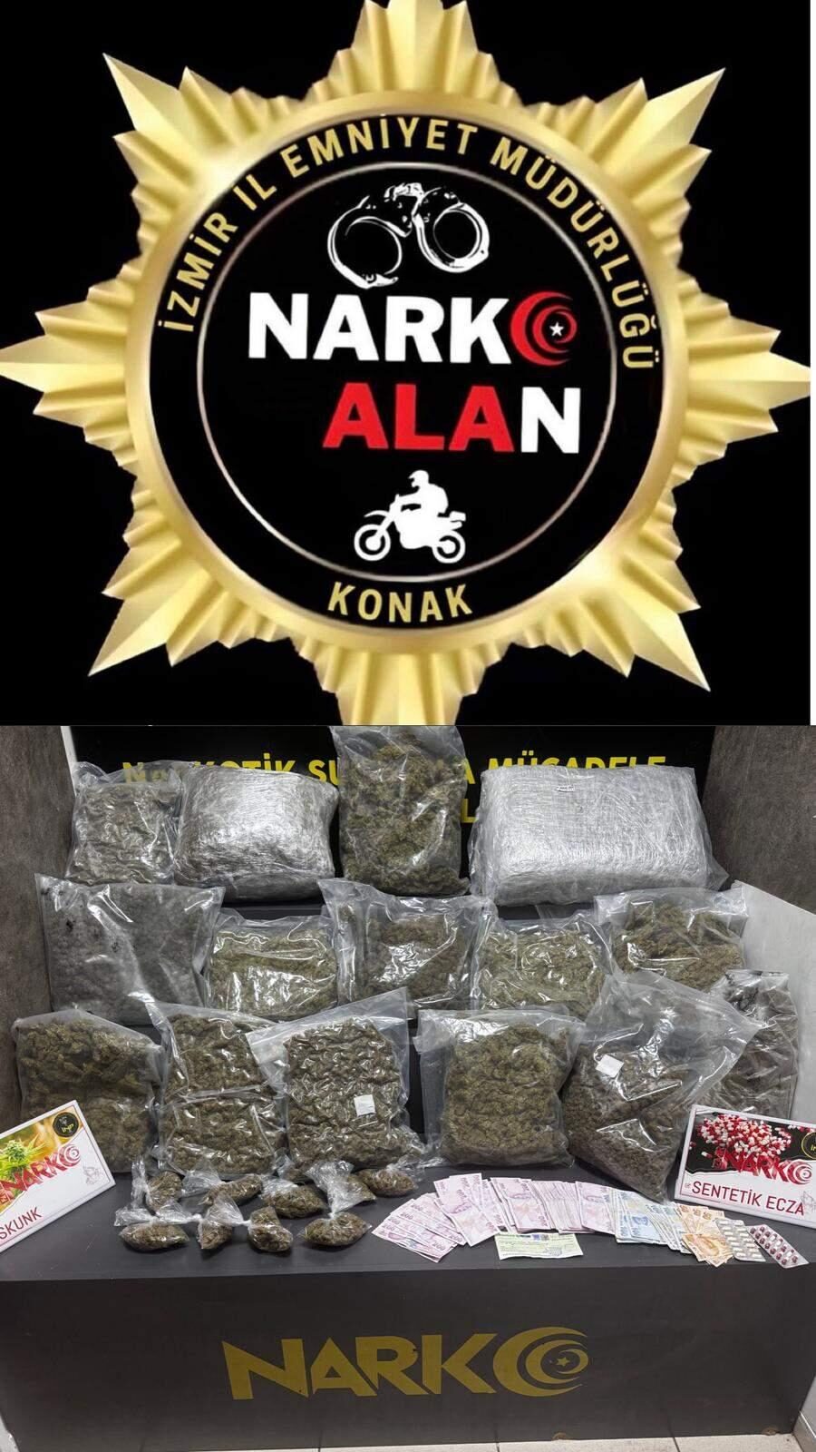 İZMİR (AA) – İzmir'de düzenlenen uyuşturucu operasyonunda 25 kilo 225