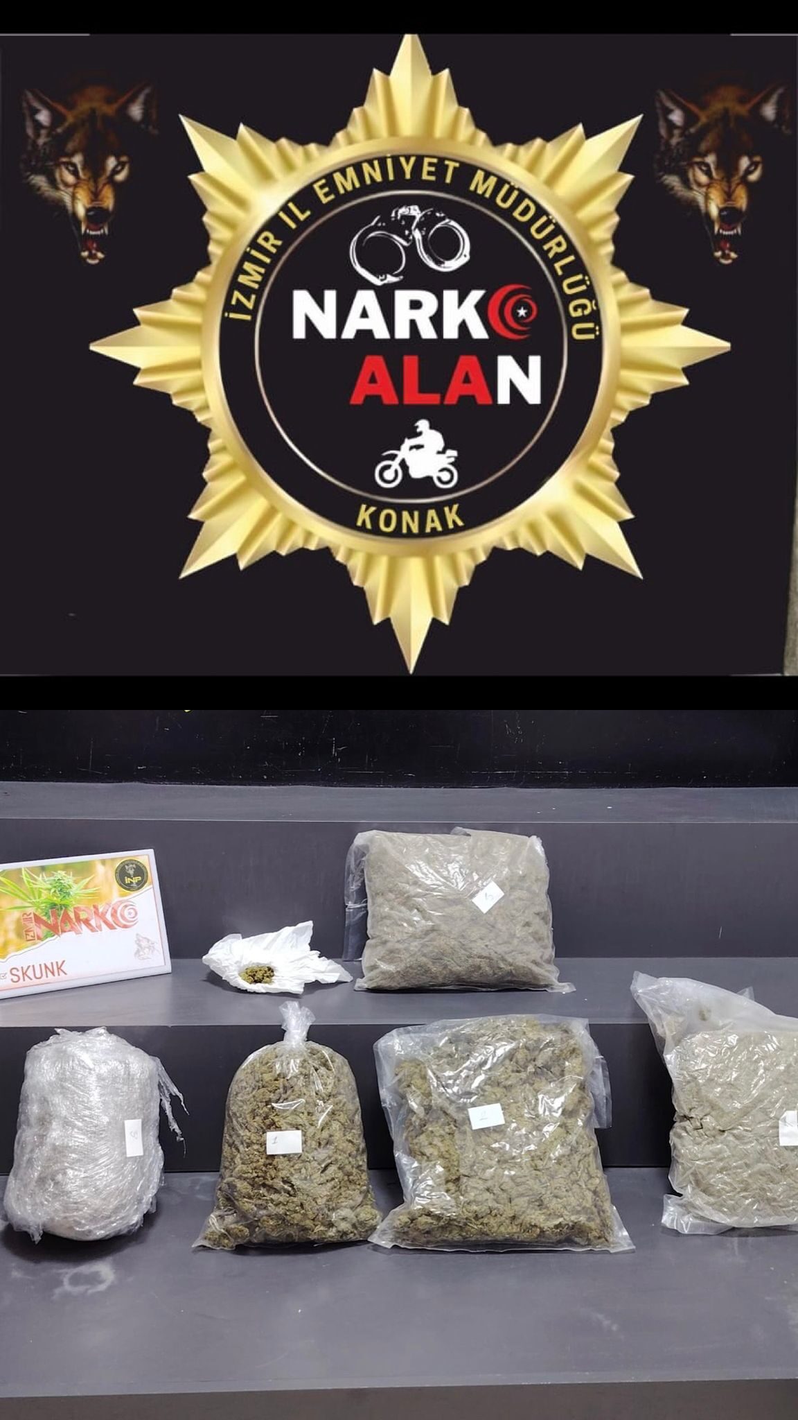 İZMİR (AA) – İzmir'in Konak ilçesinde 5 kilo 135 gram