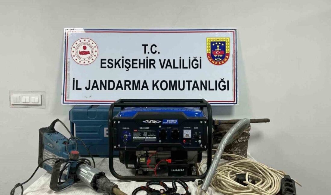 Eskişehir’de kaçak kazı yaparken jandarma ekipleri tarafından suçüstü yakalanan 4