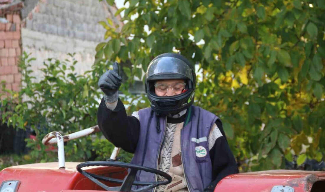 Eskişehir’de yaşayan 67 yaşındaki çiftçi yeni yönetmeliğe uygun şekilde kask,