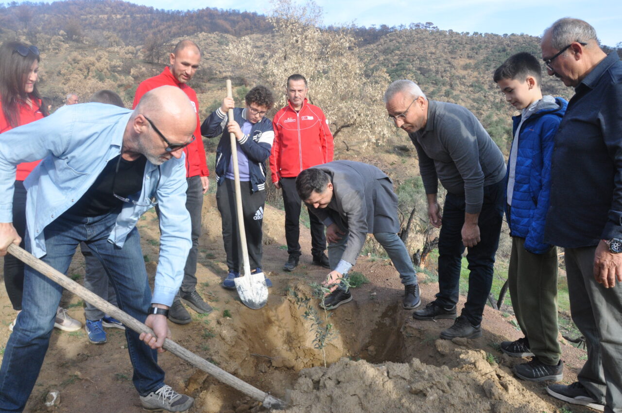 İZMİR (AA) – İzmir'in Ödemiş ilçesinde öğrenciler, orman yangınında zarar