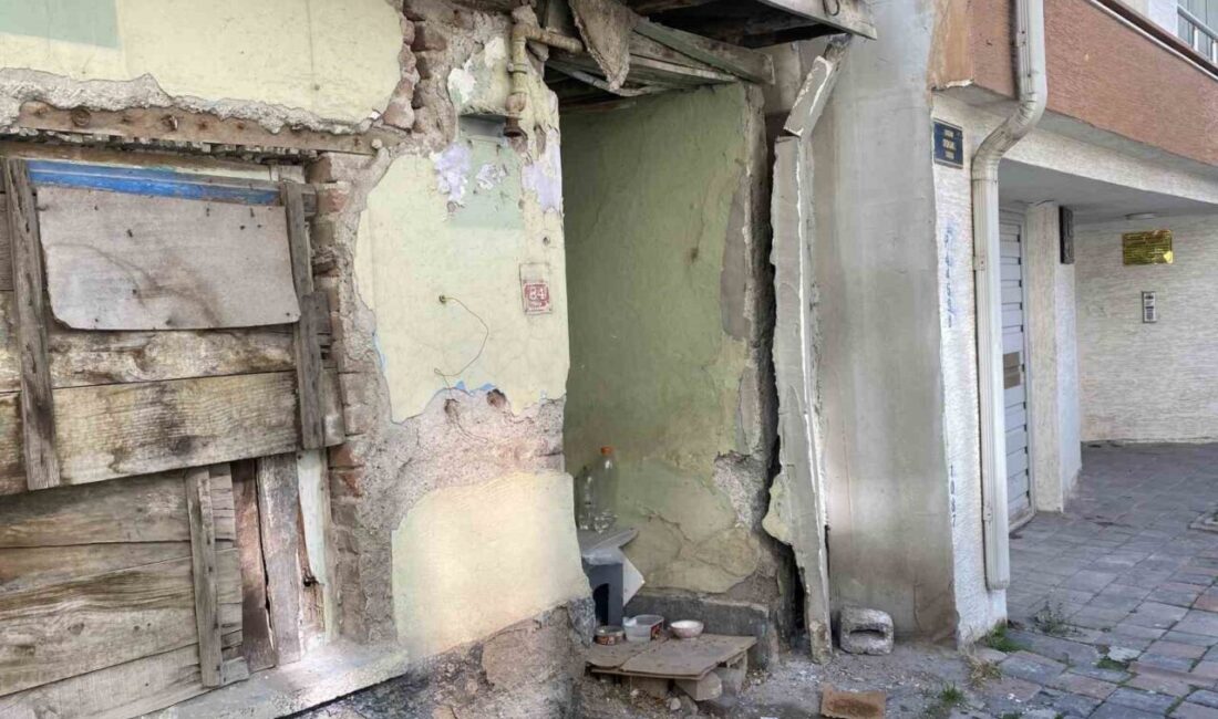 Eskişehir’de yaklaşık 5 yıldır metruk halde olduğu belirtilen ve duvarlarında
