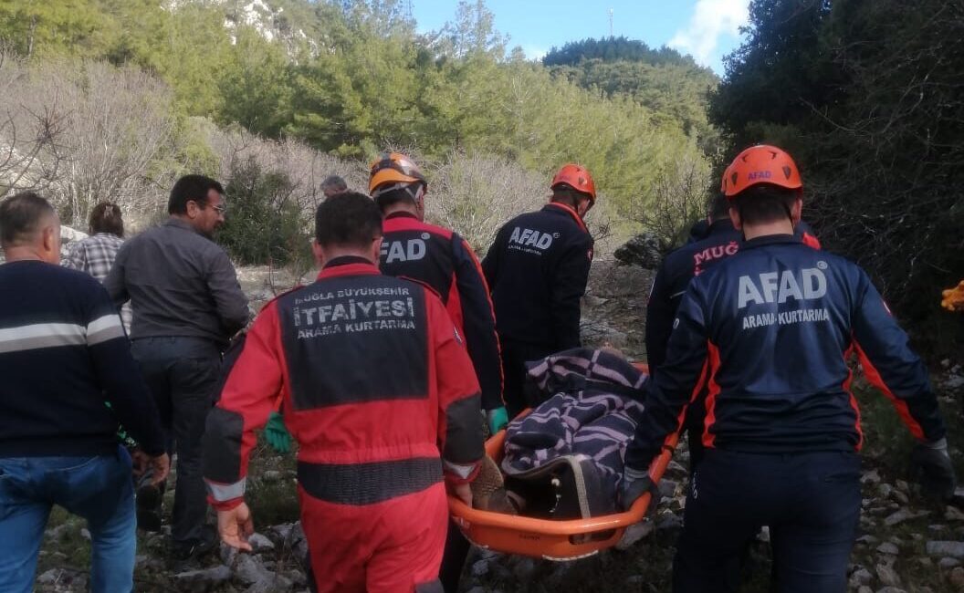 MUĞLA (AA) – Muğla'nın Menteşe ilçesinde hayvan otlatırken kayalıklardan düşen