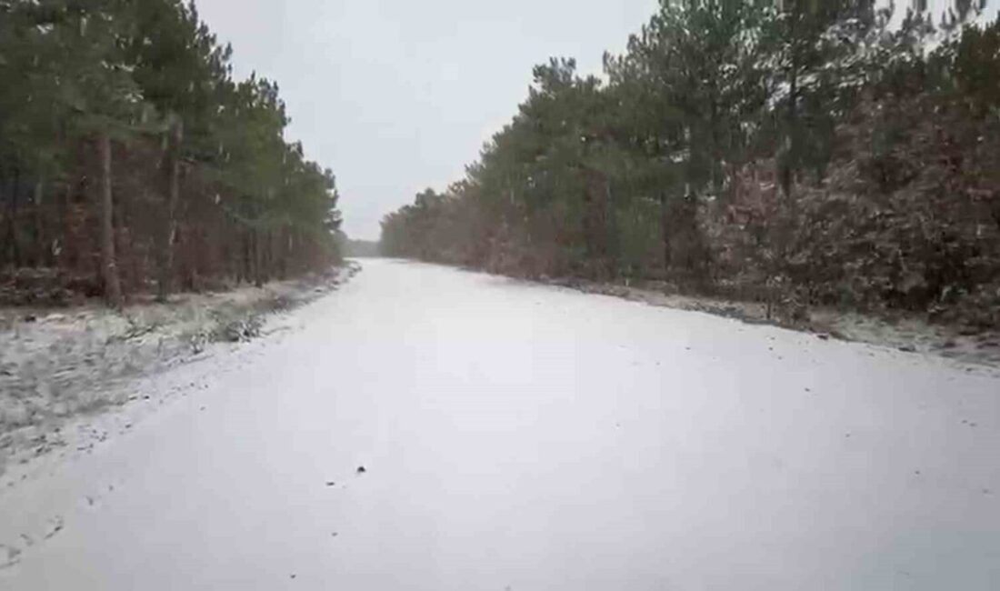Eskişehir’in Türkmendağı etekleri etkili olan kar yağışı sonrası karla kaplandı.