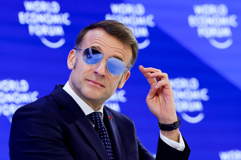 Fransa Cumhurbaşkanı Emmanuel Macron, Davos’ta düzenlenen Dünya Ekonomik Forumu’nda yaptığı