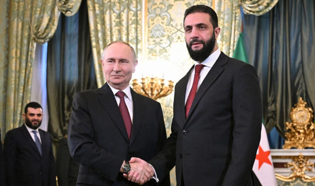 Suriye Devlet Başkanı Ahmed Şara, Rusya Devlet Başkanı Vladimir Putin