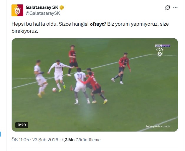 Trendyol Süper Lig’de 1-1 sona eren Fenerbahçe-Kasımpaşa maçının ardından Galatasaray