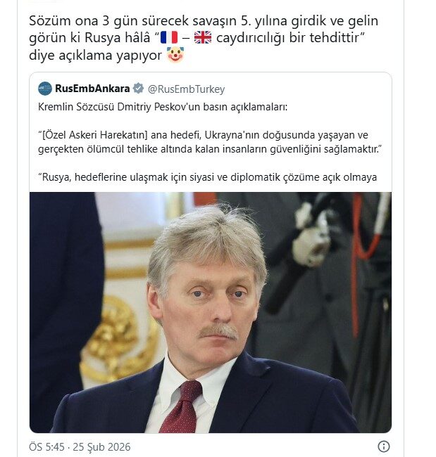 Rusya’nın Ankara Büyükelçiliği ile Fransa’nın Türkiye’deki diplomatik temsilciliği, Ukrayna savaşı
