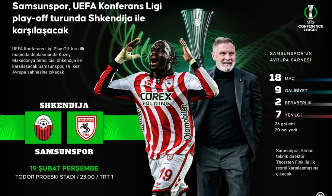 Samsunspor, UEFA Konferans Ligi Play-Off turu ilk maçında Kuzey Makedonya