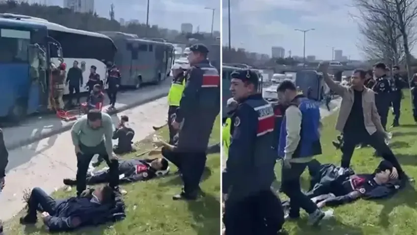 TEM Otoyolu Edirne istikameti İkitelli mevkisinde, tutuklu ve hükümlü sevki