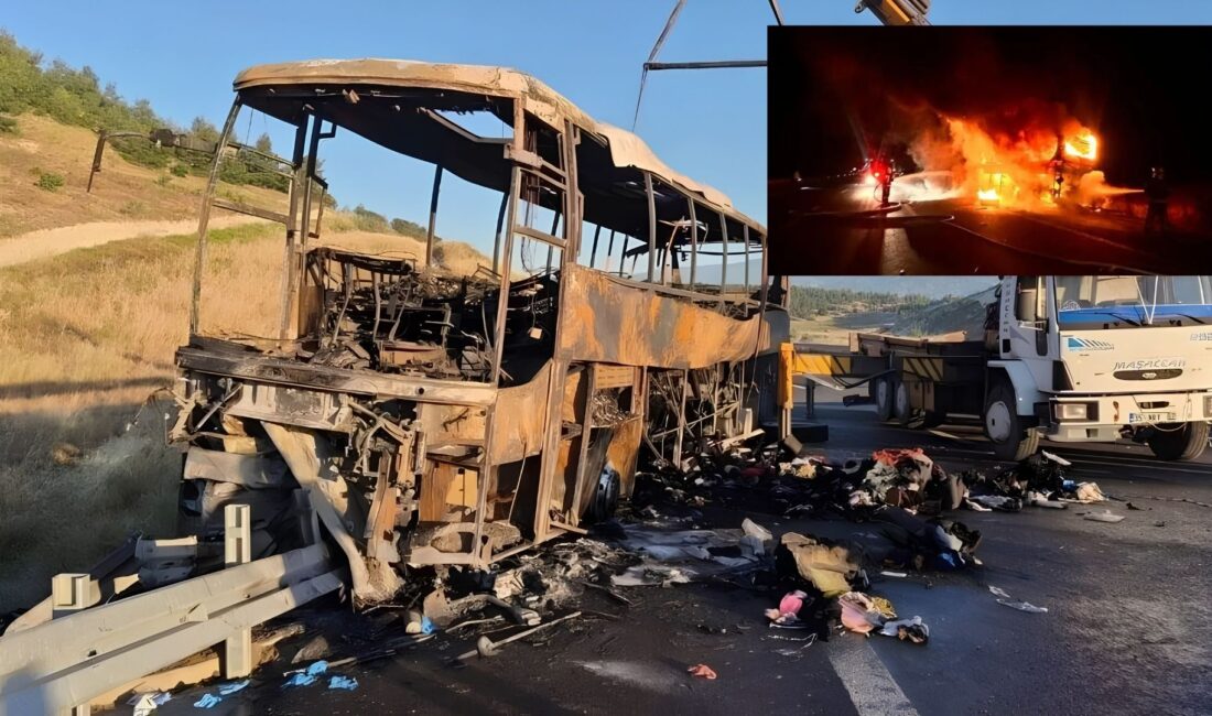 Kahreden haber Denizli'nin Sarayköy ilçesinden geldi. Bariyerlere çarparak alev alan